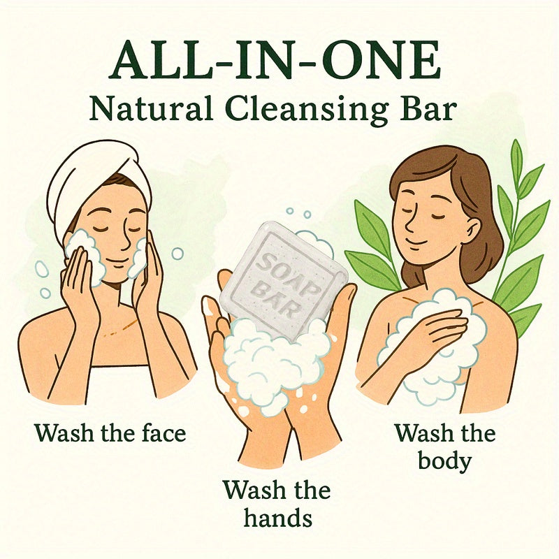 Coconut Nourishing Essential Oil Soap Bar - Hydrating & Moisturizing Body & Face Soap with Turmeric, Gentle Cleansing for All Light Beige Types, Unisex Adult Use, Shower & Hand Wash, Shower Soap, Natural Soap, Plantbased Soap