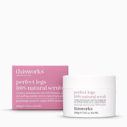 Perfect Legs 100% Natural Scrub: Buttery Exfoliating Balm with Pink Himalayan Salt for a Natural Body Glow, 200G | 7.05 Oz