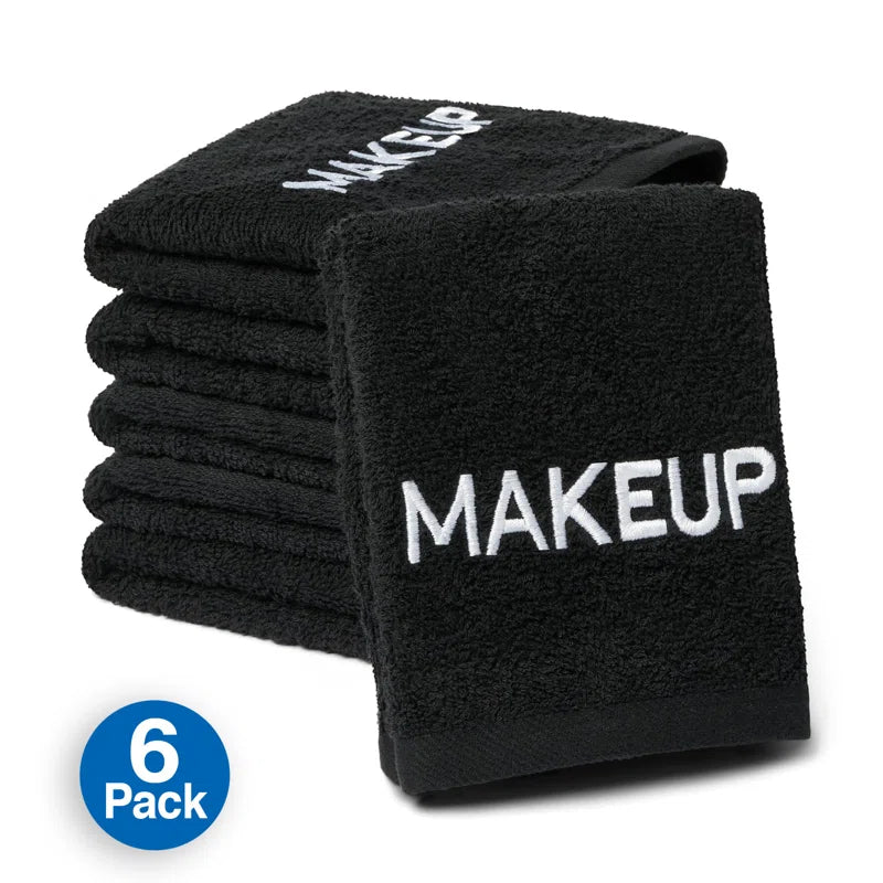 Corcino Premium Black Makeup Remover Towels | 100% Cotton, Washcloths Set